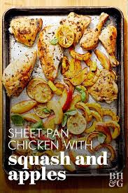 Sheet Pan Chicken With Squash And Apples Recipe Sheet Pan Recipes Breakfast Recipes Kids Chicken Recipes