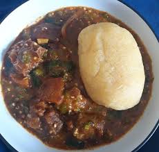 Piron Pate De Manioc Et Sauce Gombo African Cooking West African Food Nigerian Food