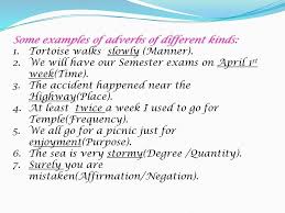 Example of adverb of time. Adverbs Ppt Download