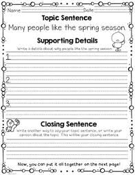 Write A Paragraph Freebie Grades 1 And 2 Topic Sentences Writing Topics Writing Lessons