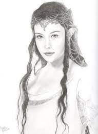 arwen dessin seigneur des anneaux film coloriage arc-en-ciel lumineux