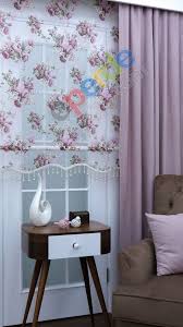 Pembe Cicek Desen Ciftli Sistem Stor Perde S Izobrazheniyami Idei Domashnego Dekora Dizajn Zanavesa Fioletovye Shtory