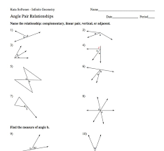 Everybody Is A Genius Angle Pairs Angle Pairs Relationship Worksheets Angle Pair Relationships