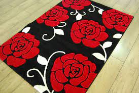 Shop wayfair.ca for all the best red area rugs. Image Detail For Rug Black Red White Offers White Flower Rug Black And Red Black Rug Flower Rug Red Roses