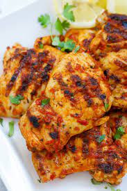 Grilled Harissa Chicken Thighs Recipe Harissa Chicken Yummy Chicken Recipes Summer Chicken Recipes