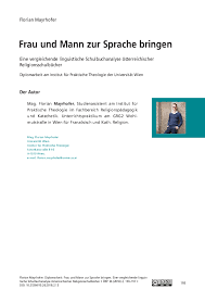 Pdf Frau Und Mann Zur Sprache Bringen Eine Vergleichende Linguistische Schulbuchanalyse Osterreichischer Religionsschulbucher Diplomarbeit Am Institut Fur Praktische Theologie Der Universitat Wien Florian Mayrhofer Academia Edu