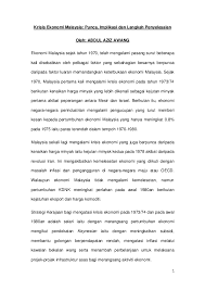 Berhentinya persekutuan sebagai bisnis mencakup penghentian aktivitas bisnis persekutuan yang disebut entitas likuidasi persekutuan. Pdf Krisis Ekonomi Malaysia Punca Implikasi Dan Langkah Penyelesaian Oleh Abdul Aziz Awang Moon Nieyra Academia Edu
