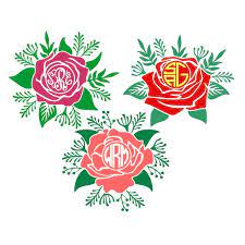 Download Rose Monogram Cuttable Frame