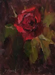 Red Rose Ii By Pamela C Newell Oil 8 X 6 Flower Art Painting Painting The Roses Red Art Painting