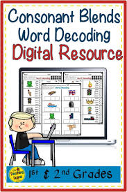 Digital Consonant Blends Word Decoding For Google Slides In 2020 Blend Words Digraph Words Consonant Blends