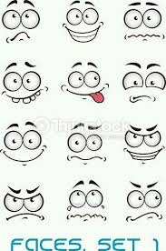 Cartoon Faces With Different Emotions As Happiness Joyful Comics Tegneserie Ojne Doodle Ideer Hobbyarbejde