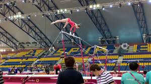 The belgian gymnast, who internationally debuted the brand new bars release at 2021 osijek world cup earlier this month, said that there has been a disagreement over the value of element with the jury. Nina Derwael Bars Podium Training Doha Youtube