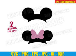 Download Disney Mickey Minnie Mouse Ears Bow Svg Dxf Png Cut File Cricut SVG, PNG, EPS, DXF File