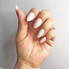 Instant Glam Solid Glossy Pale Pink Short Almond Red Acrylic Nails Pale Pink Nails Short Acrylic Nails