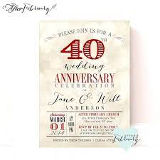 40th Anniversary Invitation Ruby Red Wedding By Afterfebruary Anniversary Invitations 40th Wedding Anniversary 40th Anniversary Party