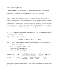 It is the reactant that entirely consumed over the course of the reaction. Excess Vs Limiting Reactants Limiting Reactant The Reactant That