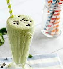 Coconut Mint Chip Shake Recipe Yummy Milkshake Recipes Mint Milkshake Vegan Mints