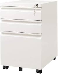 Aurora filing cabinet has 3 drawers and a pencil slot for seamless storage. 3 Drawer Mobile File Cabinet With Lock Fully Assembled Except Casters Letter Legal Size White