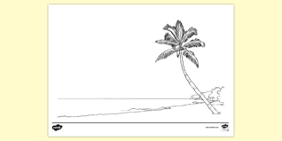 Printing the pdf of this nature coloring page will produce the best results. Free Palm Tree With Coconut On Beach Colouring Sheet