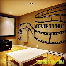 Wall decals are cut with vinyl cutting machines. Home Theatre Wall Decal Movie Time By 79 Graphix Www 79graphix Com At Home Movie Theater Wall Vinyl Decor Home Movie Theater Room