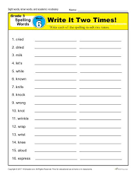 6th grade sight words printable. Third Grade Spelling Words List Week 6 K12reader