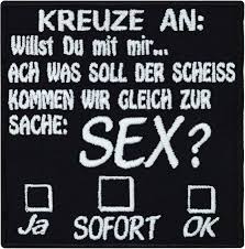 Toripor Kreuze An: Willst du Sex Ja Nein Sofort Biker Rocker Saying Cowl  Patch L : Amazon.de: Automotive