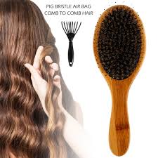 Miss jessie's paddle brush for curly hair is specifically designed to help. Hair Brush Boar Bristle Hair Brush Best Natural Wooden Paddle Hairbrush For Thick Curly Wavy Dry And Damaged Hair Massage Brush Buy At The Price Of 6 56 In Aliexpress Com Imall Com