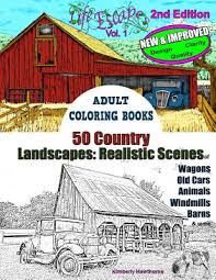 My adult coloring pages include flowers, animals and geometrics. Adult Coloring Books Country Autumn In Grayscale 42 Coloring Pages Of Autumn Country Scenes Rural Landscapes And Farm Scenes With Barns