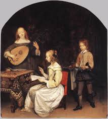 The Concert Singer And Theorbo Player Gerard Terborch Arte Y Musica Pinturas Antiguas Pinturas
