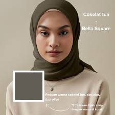 Jual PLAIN SQUARE HIJAB POLYCOTTON PREMIUM warna kalem by Rayana Label