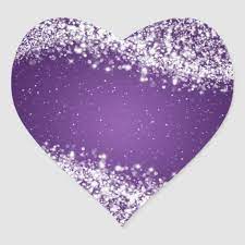Elegant Thank You Sparkling Wave Purple Heart Sticker Zazzle Com In 2021 Heart Stickers Print Stickers Purple Heart