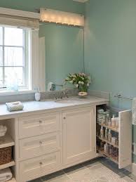 Hidden Drawer Elizabeth Used A Combination Of Open And Closed Storage To Provide Efficient Organization Bathroom Vanity Storage Bathroom Design Bathroom Vanity