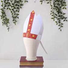 Printable Mitre Red Bishop Costume All Saints Day Etsy All Saints Day Liturgical Colours Gsm Paper