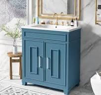 Amazon.com: 30 Inch Blue Bathroom Vanity with Resin Sink ...