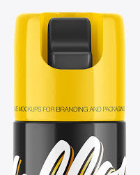 Glossy Spray Bottle Mockup In Bottle Mockups On Yellow Images Object Mockups