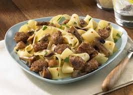 Spinach, mushroom, and italian sausage stuffed elk heart. Pappardelle With Sizzled Italian Sausage And Mushrooms Johnsonville Com