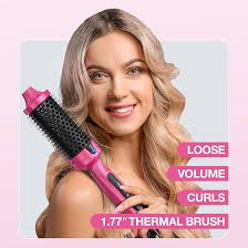 Terviiix Heated Brush 1.77 Inch Quick Heating Makes Hair Silky Smooth,  Ceramic Tourmaline Ionic Hot Brush & Round Brush Volumizer, Digital Display  9 Temperatures Curling Iron, Dual Voltage : Buy Online at