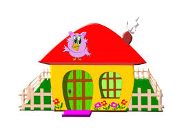 Kolorowy dom z ogrodem | Wektory w domenie publicznej