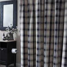 Black And Tan Primitive Shower Curtain Soapstone Shower Curtain By Park Designs Curtains Black Curtains Primitive Bathrooms