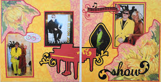 Cruise Travel Scrapbook 2 Page Layout Of Entertainer Elton John Impersonator With A Grand Piano Keyboard And Title From Cricut S Quarter Note From Tr スクラップブック