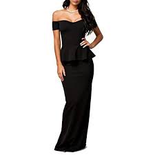 Made2envy Drop Shoulder Peplum Maxi Evening Dress 80