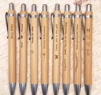 Amazon.com: XIESHANG Custom Logo Bamboo Ball Pen Ballpoint ...