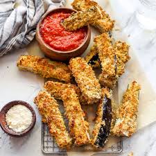 Crispy Eggplant Parmesan Fries Recipe In 2020 Crispy Eggplant Veggie Dishes Parmesan Fries