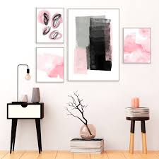 Pink Minimalist Gallery Wall Art Pink Wall Art 5 Contemporary Pink Paintings Printable Instant Download Gallery Gallery Wall Art Gallery Wall Pink Wall Art