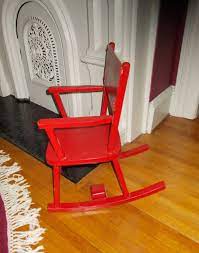 Vintage Child S Red Rocking Chair Musical Rocker Swiss Stone Switzerland Kids Rocking Chair Red Rocking Chair Rocking Chair