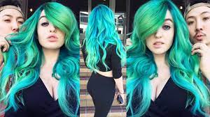 The first written use of teal as a color name in english was in 1917. Blue Green Hair Extensions Hanging With Guy Tang Youtube