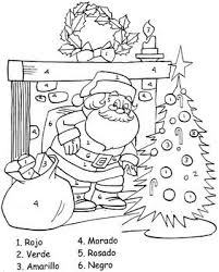 Distance Learning Noel Color By Numbers In Spanish Christmas Learning Spanish Spanish Colors Spanish Christmas