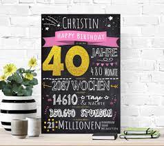 Viele haben das gefühl, das leben sei mit dem 40. Geschenk Meilensteintafel Kreidetafel 40 Geburtstag Gold Frau Geburtstagstafel Geschenke Zum 40 Happy Birthday 40 Geschenke
