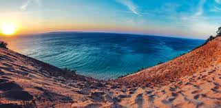 How far is sleeping bear dunes from columbus ohio? Sunset At Sleeping Bear Dunes Empire Michigan Oc 3138x1536 Earthporn