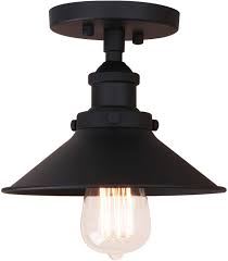 You'll receive email and feed alerts when new items arrive. Pathson Vintage Ceiling Light With Metal Shade Farmhouse Ceiling Lamp Fixtures For Hallway Loft Kitchen Bar Matte Black Semi Flush Mounted Lighting Black Amazon Com
